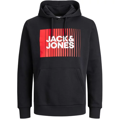 Jack & Jones Majica pastelno rdeča / črna / bela