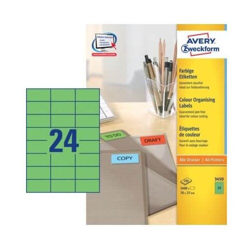 Zweckform etikete zweckform 3450 70 x 37 mm, zelene Cene