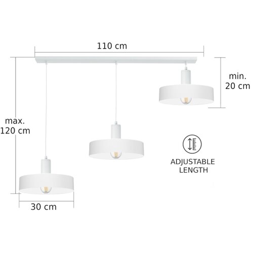  Visilica na sajli ARCANE 3xE27/60W/230V bela Slike