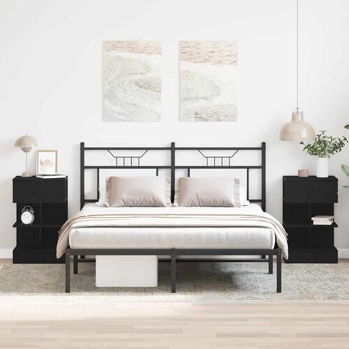  Noćni ormar 2 pcs Crni hrast 40 x 35 x 65 cm Konstruirano drvo Cene