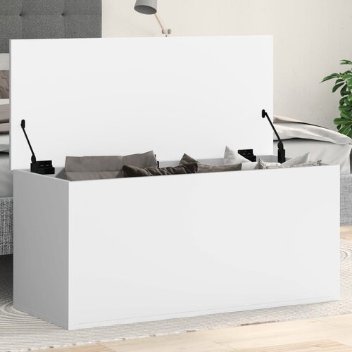  The Living Store Škatla za shranjevanje bela 100x42x46 cm inženirski les - Škatla Za Shranjevanje, (21485900) Cene
