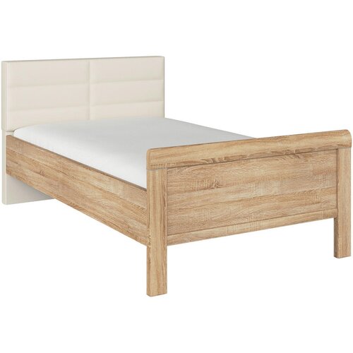 Novel POSTELJA 100 cm x 200 cm , tekstil, leseni material barve &scaron;ampanjca, hrast sonoma Cene
