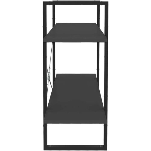VidaXL Knjižna omara 2-nadstropna siva 100x30x70 cm iverna plo&amp;scaron;ča Slike
