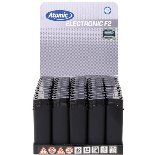  Upaljač elektronski gumirani mat atomic f2 rubber trober 3670303 crno/crni Slike