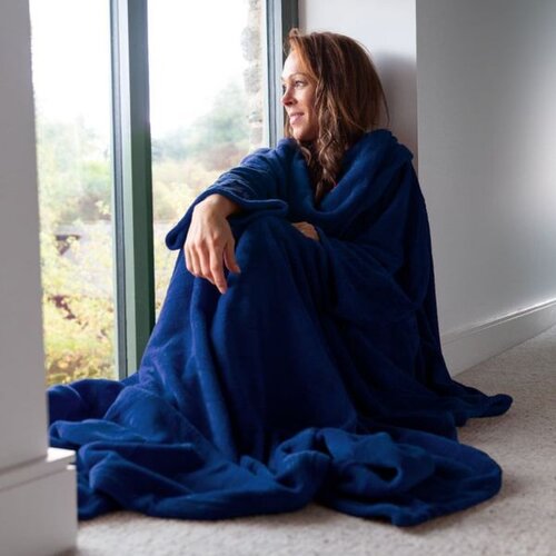 Odeja z rokavi Snug-Rug Deluxe - temno modra Slike