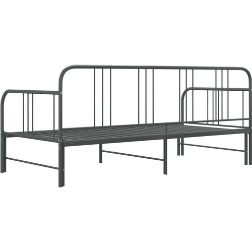 VidaXL okvir za krevet na razvlačenje sivi metalni 90 x 200 cm Slike