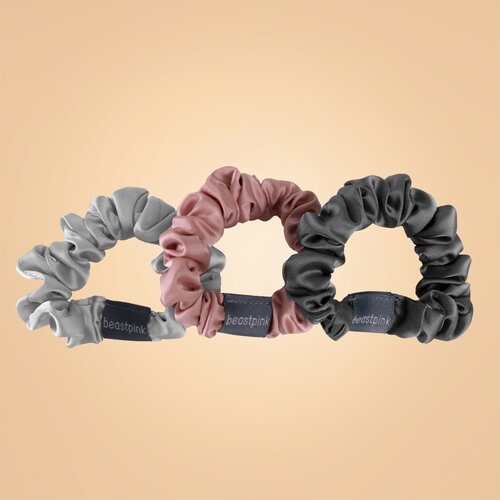 BeastPink Set satenskih gumica za kosu Mix Slike