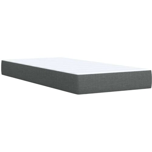 VidaXL Krevet s oprugama i madracem tamnosivi 100 x 200 cm od tkanine Slike