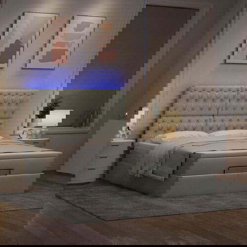 VidaXL Otomanski krevet s madracima i LED 140x200 cm bar&amp;scaron;unasti Slike