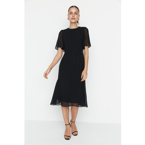 Trendyol Black Basic Chiffon Dress Slike
