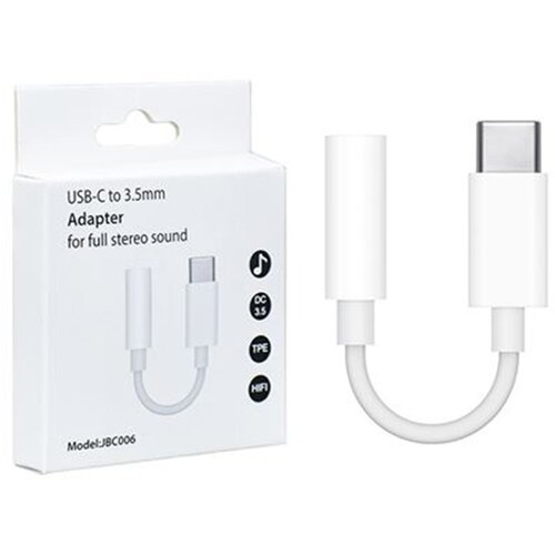 Audio kabl USB type-C plug to stereo 3.5 mm adapter cable, 10 cm white JBC006 Cijene
