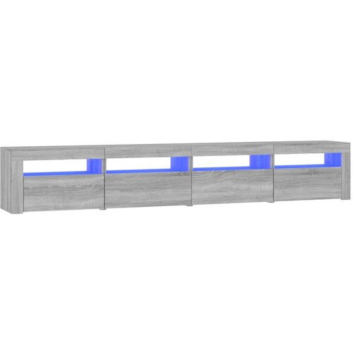 Maison Chic TV omarica - TV stojalo - Televizijska omarica z LED lučkami siva sonoma 240x35x40 cm, (21702079) Cene