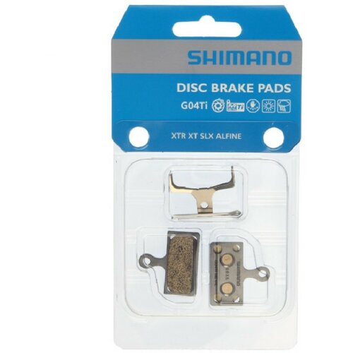 Shimano pločice za disk metal pad w/o fin G04TI pad spring w/split pin 1 pair indpack IBPG04TIMXA Slike