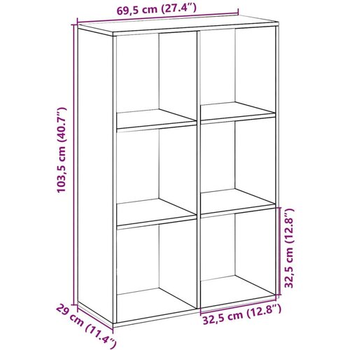 vidaXL Sobna pregrada / regal za knjige bijeli 69,5x29x103,5 cm drveni Cene