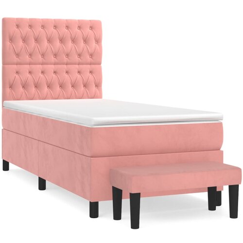Box spring krevet s madracem ružičasti 100x200 cm bar&amp;scaron;unasti Slike