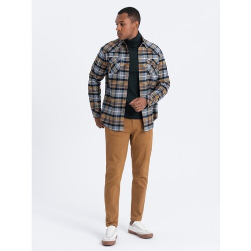 Ombre Men&amp;#039;s denim pants without rubbing SLIM FIT - camel Slike