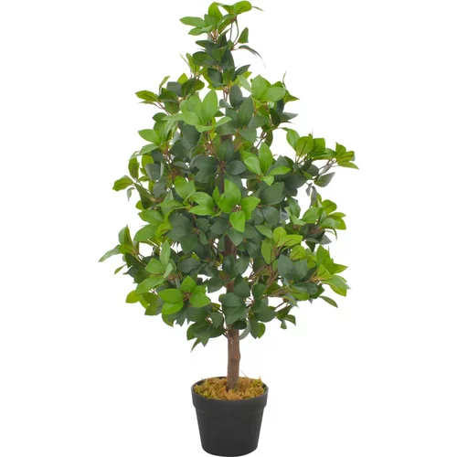 vidaXL Umjetno stablo lovora s posudom zeleno 90 cm