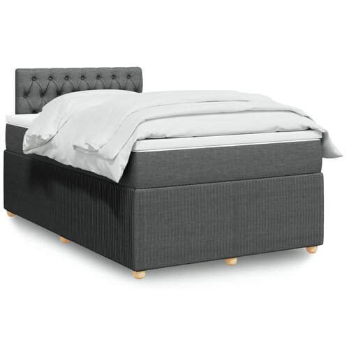 vidaXL Box spring postelja z vzmetnico temno siva 120x200 cm blago Cene