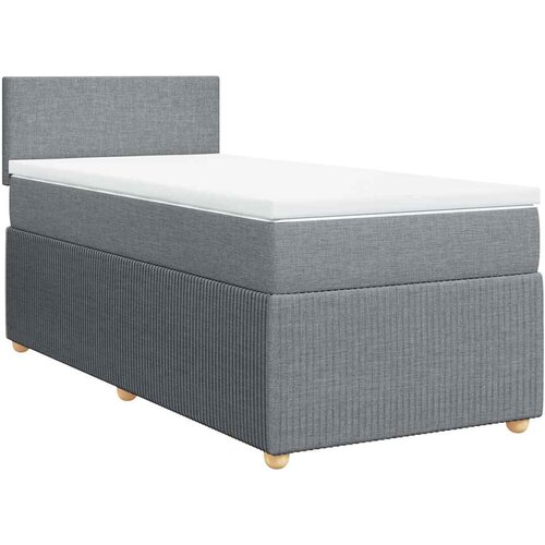 Maison Chic Box spring postelja - Vzmetna postelja z vzmetnico svetlo siva 80x200 cm blago SL4924, (21905759) Slike
