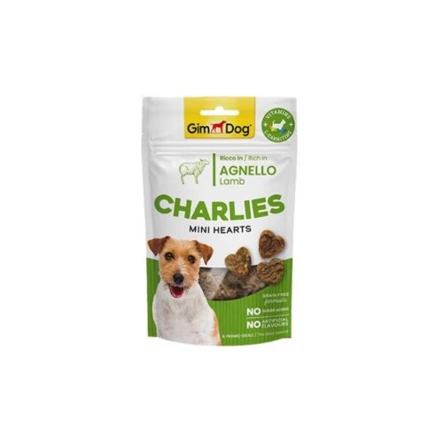 Gim Dog CHARLIES MINI HEARTS jagnjetina, poslastica za pse 70g Cene