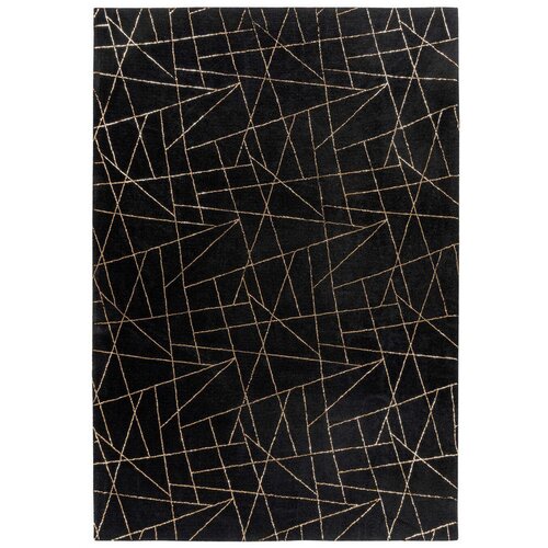 Kayoom RAVNO TKANA PREPROGA Bijou 125 Schwarz / Gold 160/230 cm črna, zlate barve Cene