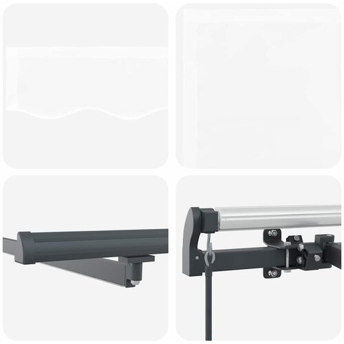  Skrovita tenda S LED lampica Bijelo 400 &amp;times;300 cm tkanina Slike