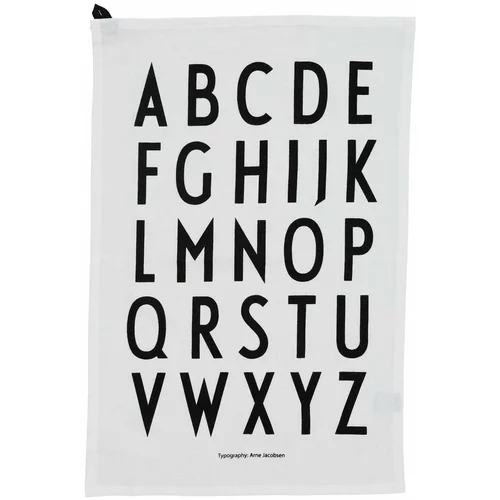 Design Letters Bela bombažna kuhinjska krpa Alphabet, 40 x 60 cm