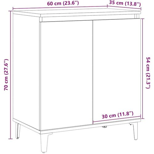 VidaXL Komoda Artisan hrast 60x35x70 cm izrađeno drvo Slike