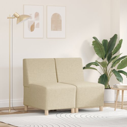 vidaXL Kavčni stol svetlo siva 55 cm blago 2 pcs krema 55 x 74 x 82 cm Cene