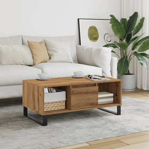 VidaXL Klubska mizica artisan hrast 90x50x36,5 cm inženirski les Slike