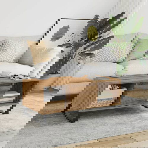 VidaXL Stolić kavu boja artisian hrast 90x50x36,5cm konstruirano drvo Slike