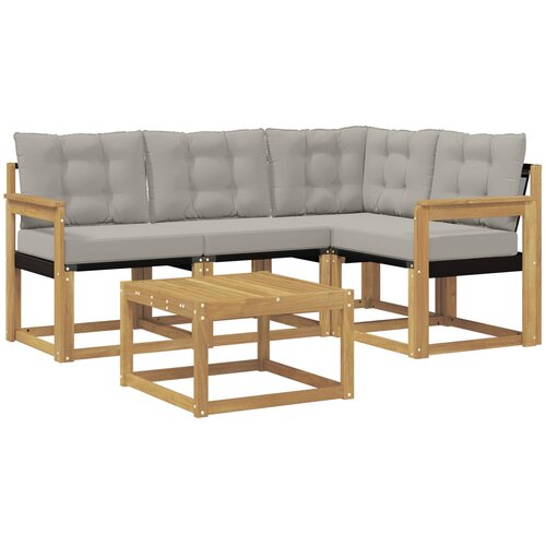 vidaXL Zunanja garnitura za sedenje 5 pcs Bela in svetlo siva, (5000280858) Cene