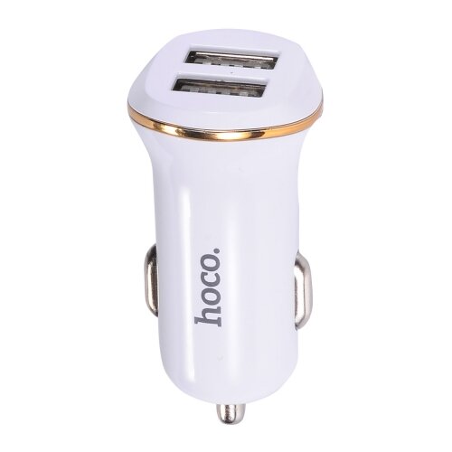 Hoco avtopolnilec Z1 adapter 2,4A - 2xUSB - bel Cene