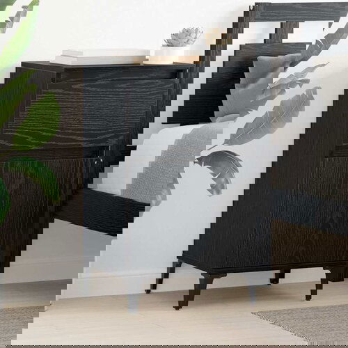VidaXL Noćni ormar 2 pcs Crni hrast 40 x 35 x 70 cm Konstruirano drvo Slike
