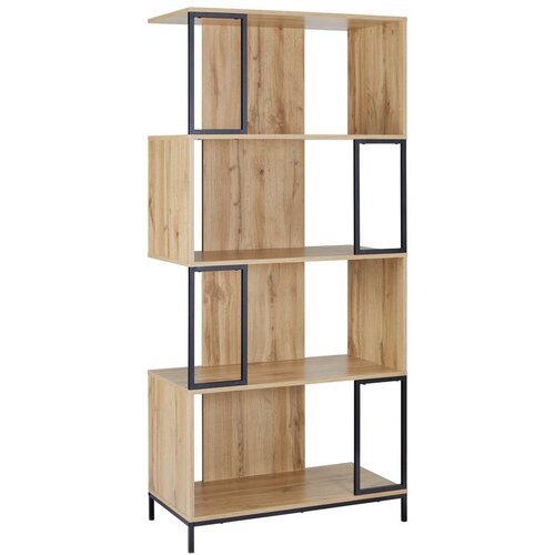 Bessagi Home regal geny, črna, barva hrasta Slike