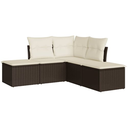 vidaXL 5-dijelni set vrtnih sofa s jastucima poliratan smeđi Cijene