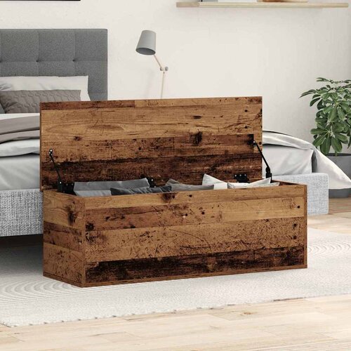  Kutija za spremanje s pohranom Staro drvo 102 x 35 x 35 cm Slike