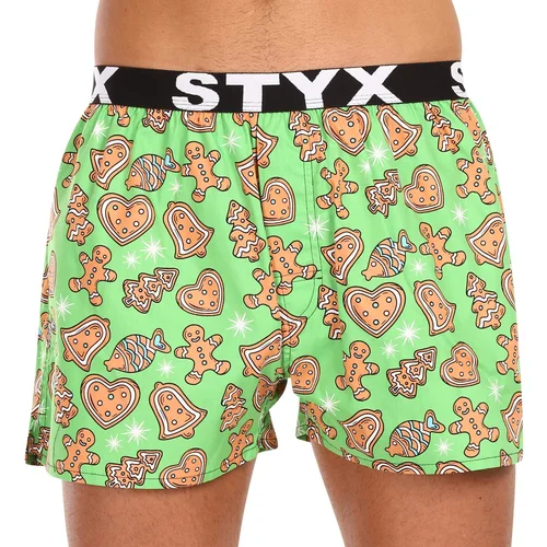 STYX Men's shorts art sports rubber Christmas gingerbread