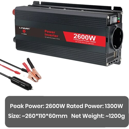 Foval Pretvornik napetosti, 2600W vr&amp;scaron;ne moči, kompakten dizajn, 12V-220V-2600W-a, (5000159062) Slike