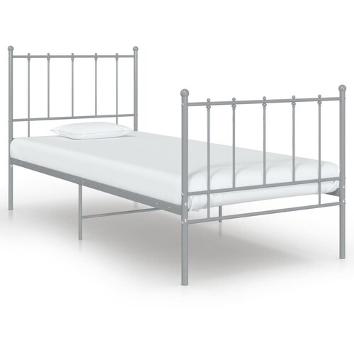 VidaXL Posteljni okvir siv kovinski 100x200 cm, (20645347) Slike