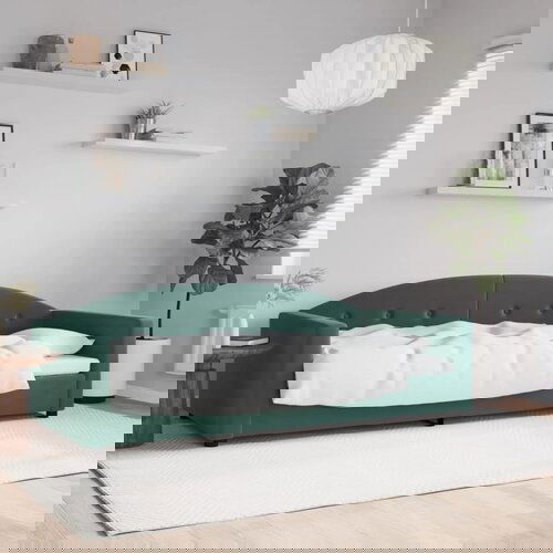 vidaXL Dnevni krevet tamnozeleni 90 x 200 cm baršunasti Cijene