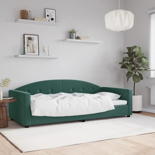 VidaXL Raztegljiva postelja temno zelena 90x200 cm žamet Slike