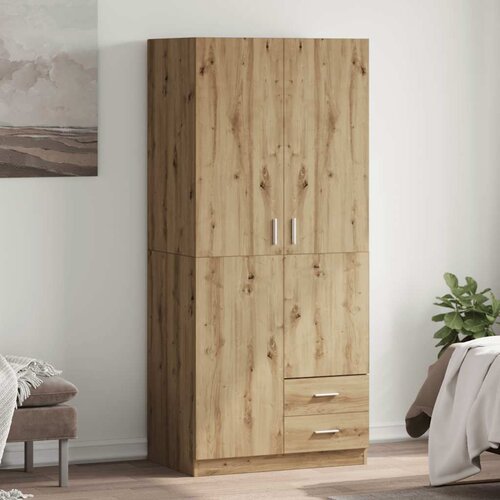vidaXL Garderobna omara artisan hrast 80x52x180 cm inženirski les Cene