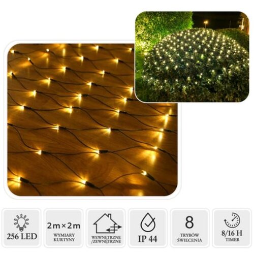  LED svjetleća zavjesa mreža 256 lampica toplo bijelo svjetlo 2 &times; 2 m Cijene