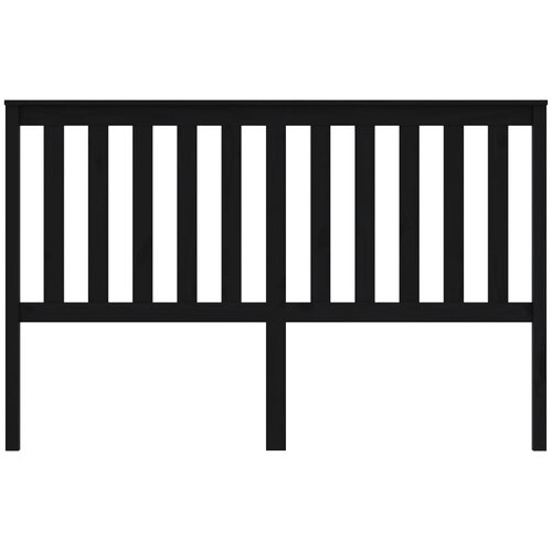  Uzglavlje za krevet crno 166 x 6 x 101 cm od masivne borovine Slike