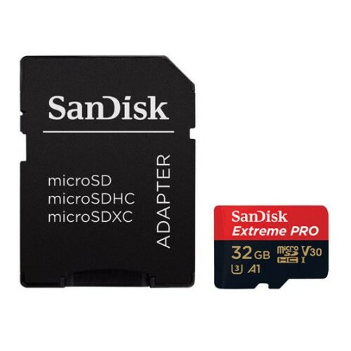 San Disk SDHC 32GB Micro Extreme Pro 100MB/s C10 V30 U3+SD Adap. Slike