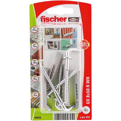 Fischer Univerzalni vložki z vijaki z L kavlji UX R (8 x 50 mm, 4 kosi) Cene