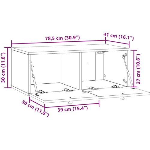  ormar za zid Staro drvo 78,5 x 41 x 30 cm Konstruirano drvo Slike