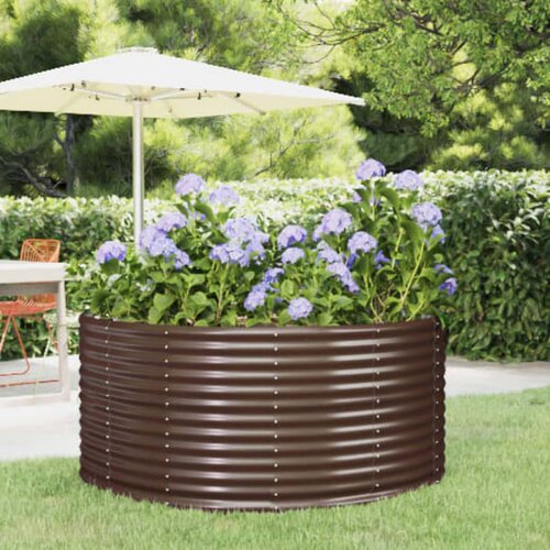 vidaXL Visoka greda rjava 140x140x68 cm prašno premazano jeklo Cene