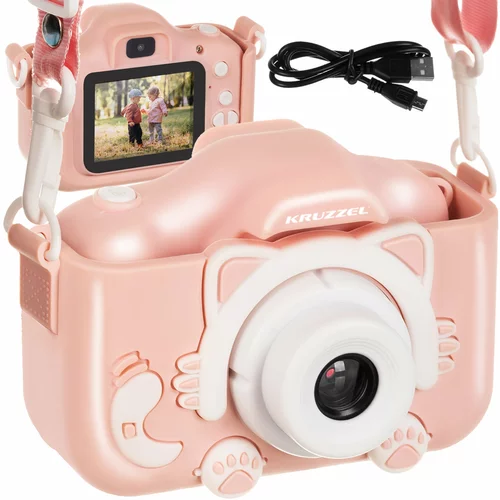  3MP dječja kamera LCD SD FULL HD roza + torbica i remen